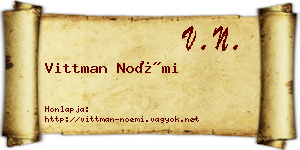 Vittman Noémi névjegykártya